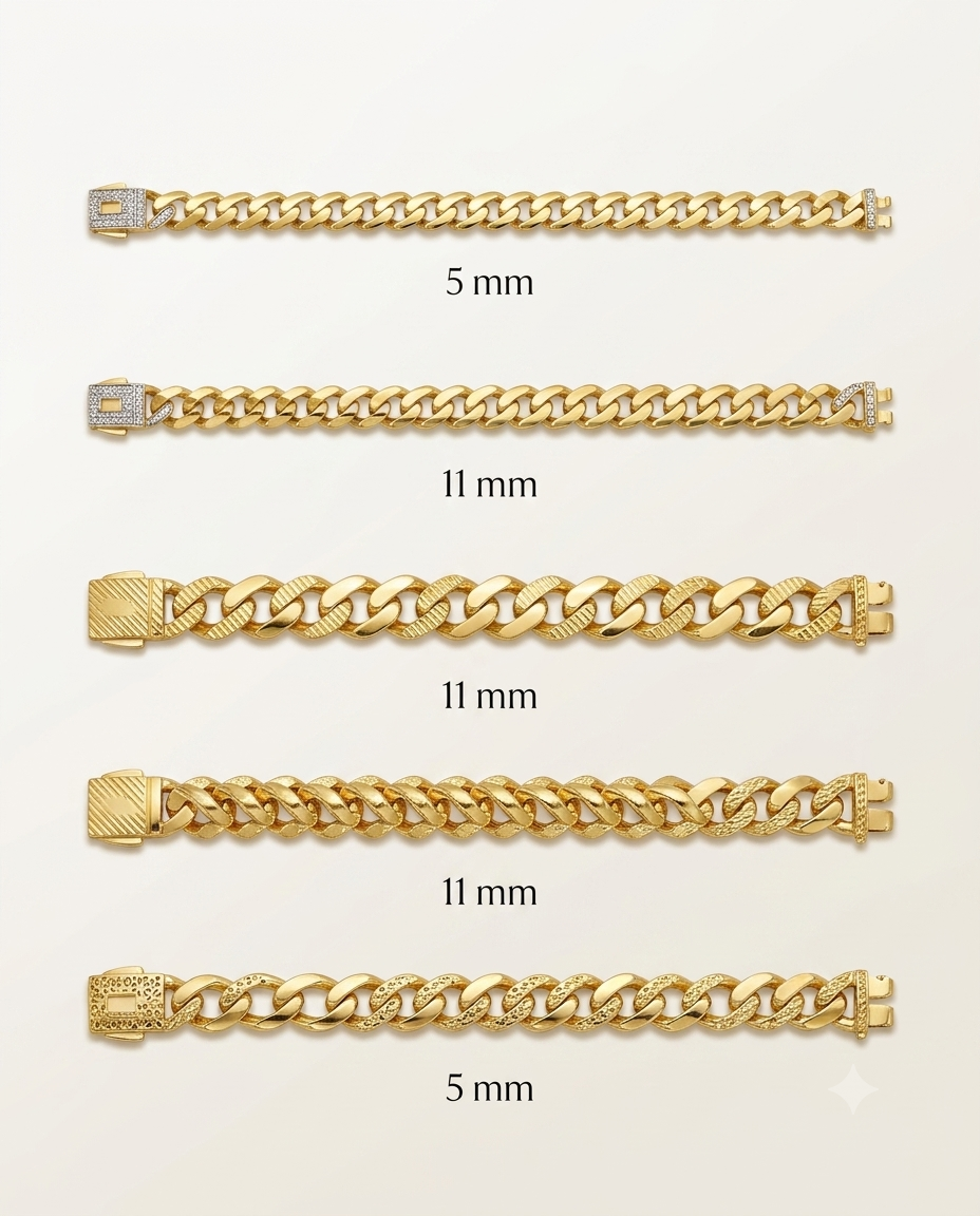 Gold Cuban Link Bracelet Collection